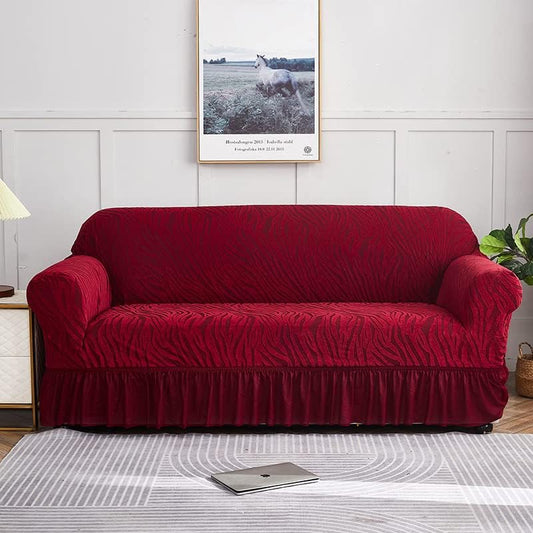 Zebra Pattern Sofa Cover (Red)