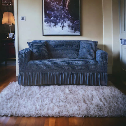 Textured Sofa Cover (Blue)
