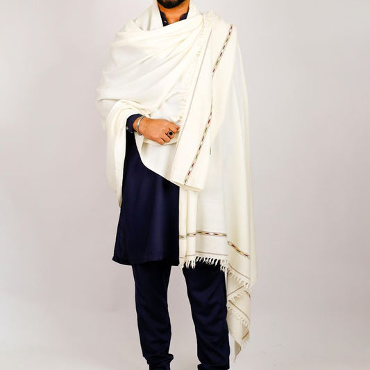 Pashmina Wool Shawl (White)