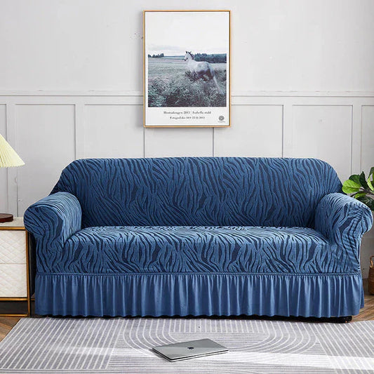 Zebra Pattern Sofa Cover (Blue)