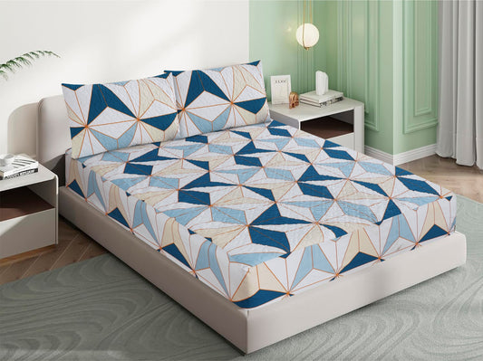 Mat Printed 100% Quilted Waterproof Mattress Protector for Double Bed with Pillow