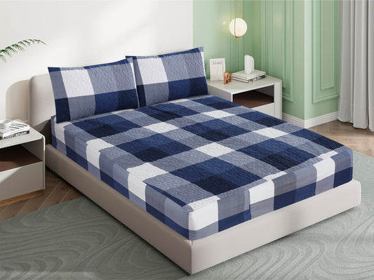 Mat Printed 100% Quilted Waterproof Mattress Protector for Double Bed with Pillow