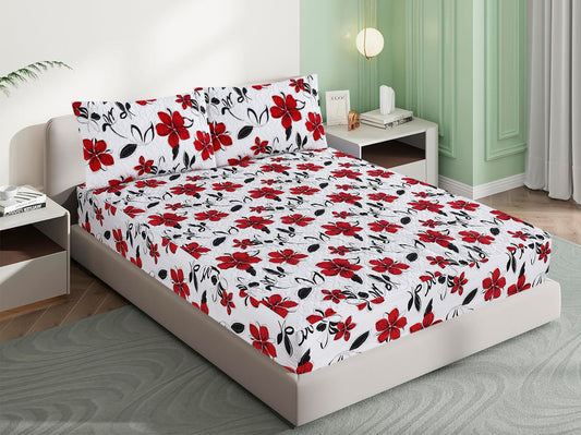 Mat Printed 100% Quilted Waterproof Mattress Protector for Double Bed with Pillow