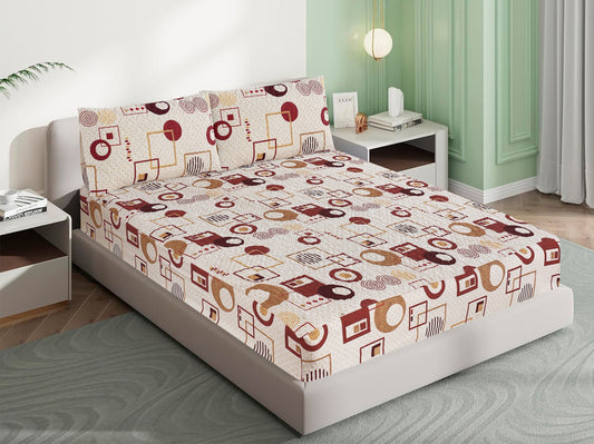 Mat Printed 100% Quilted Waterproof Mattress Protector for Double Bed with Pillow