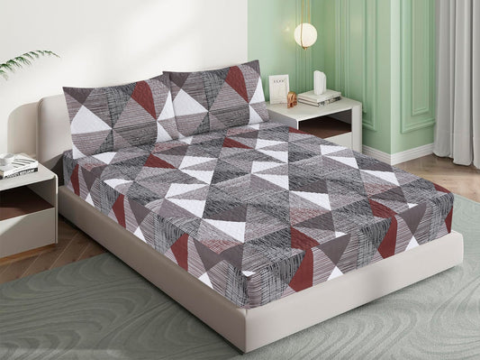 Mat Printed 100% Quilted Waterproof Mattress Protector for Double Bed with Pillow