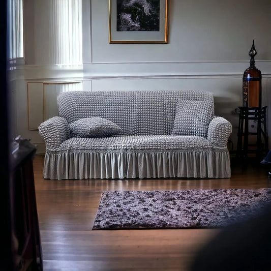 Textured Sofa Cover (Silver)