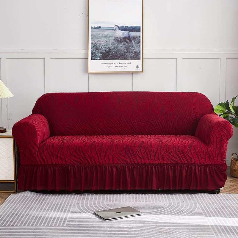 Zebra Pattern Sofa Cover (Red)
