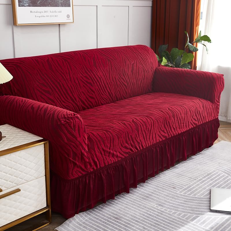 Zebra Pattern Sofa Cover (Red)
