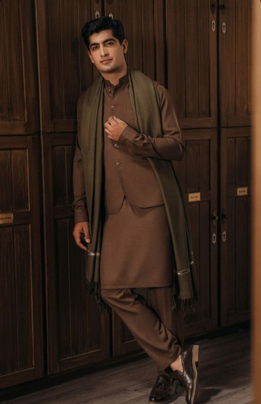 Premium Pashmina Wool Shawl (Copper)