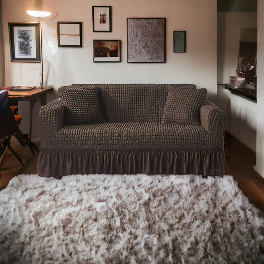 Textured Sofa Cover (Brown)