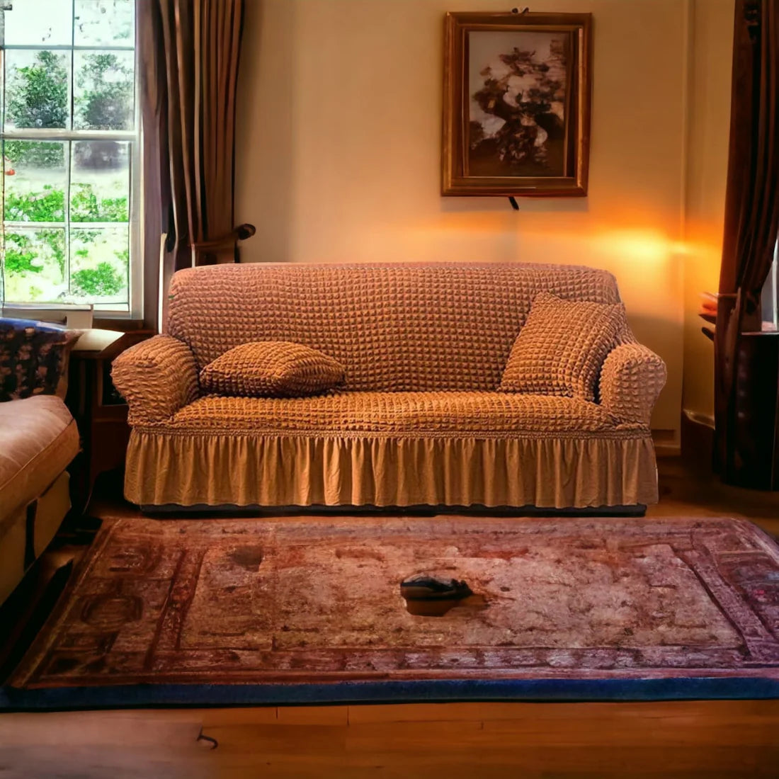 Textured Sofa Cover (Copper)