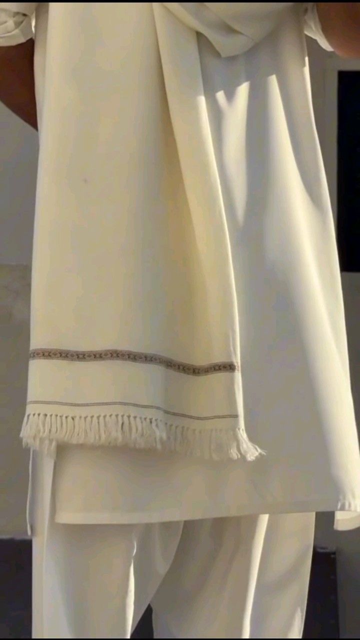 Pashmina Wool Shawl (Beige / Off-White)